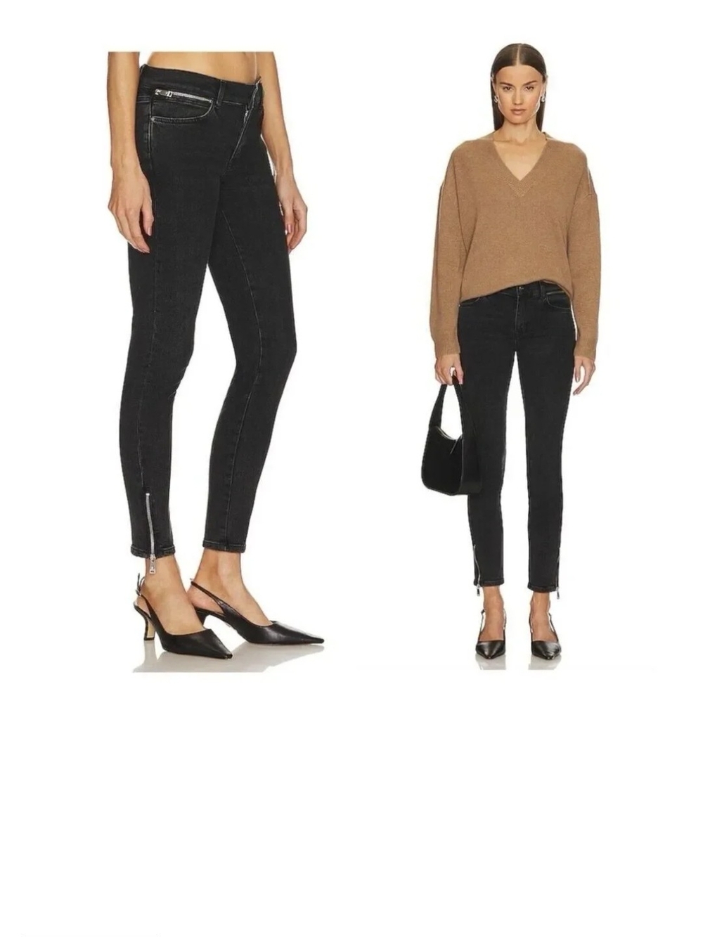 ANINE BING Jax Low Rise Skinny Jeans Black
